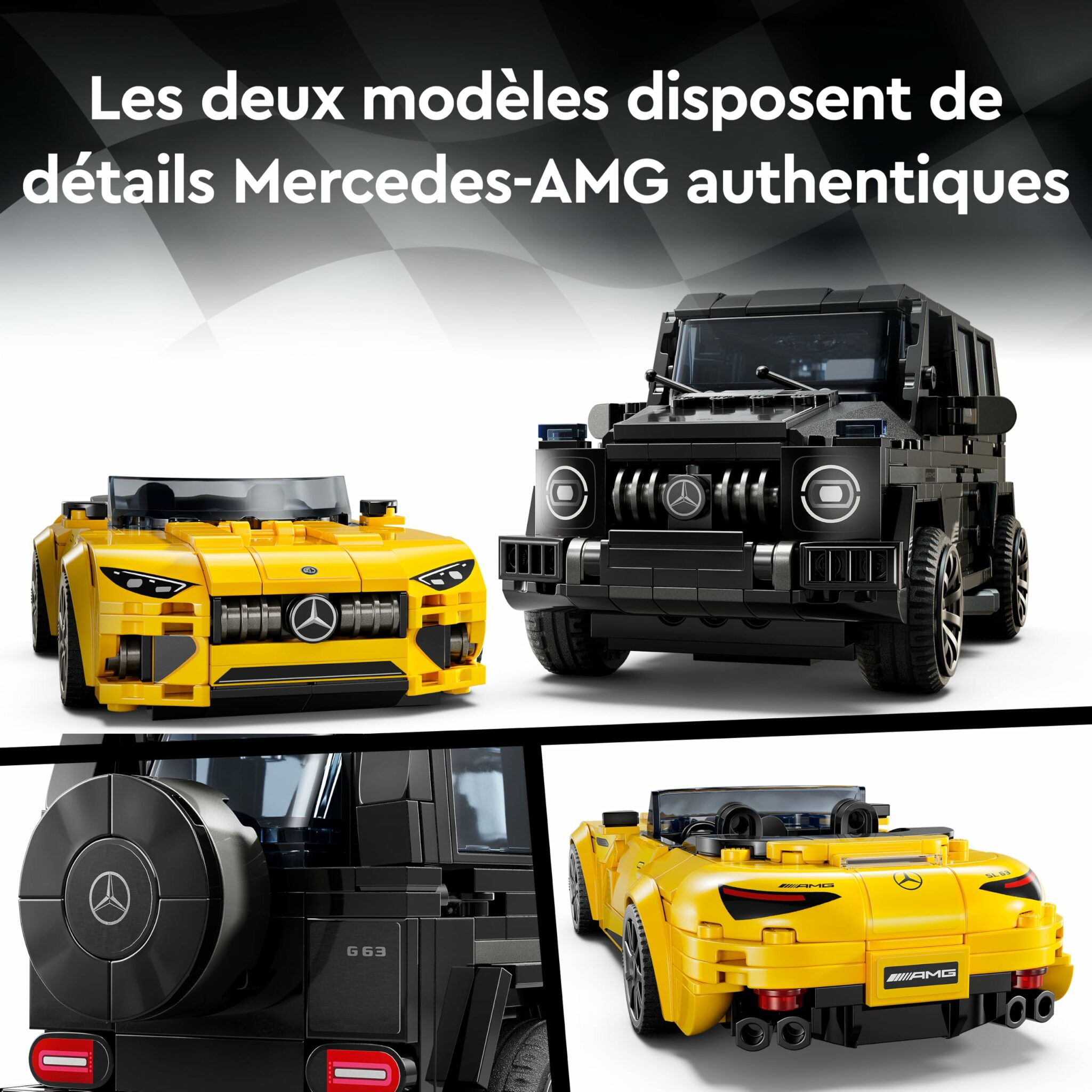Coffret LEGO Speed Champions Mercedes avec deux voitures de course – vue 3