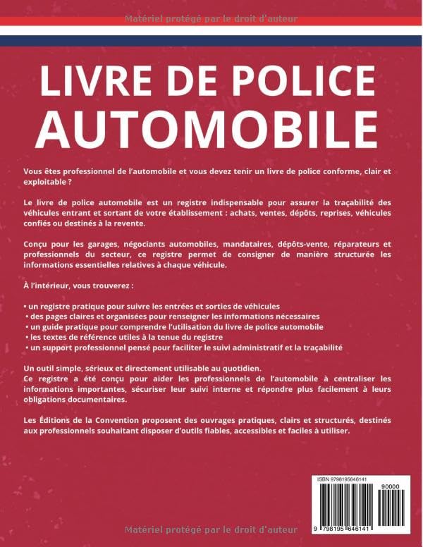 Livre de police automobile pour le registre des transactions de véhicules – vue 3