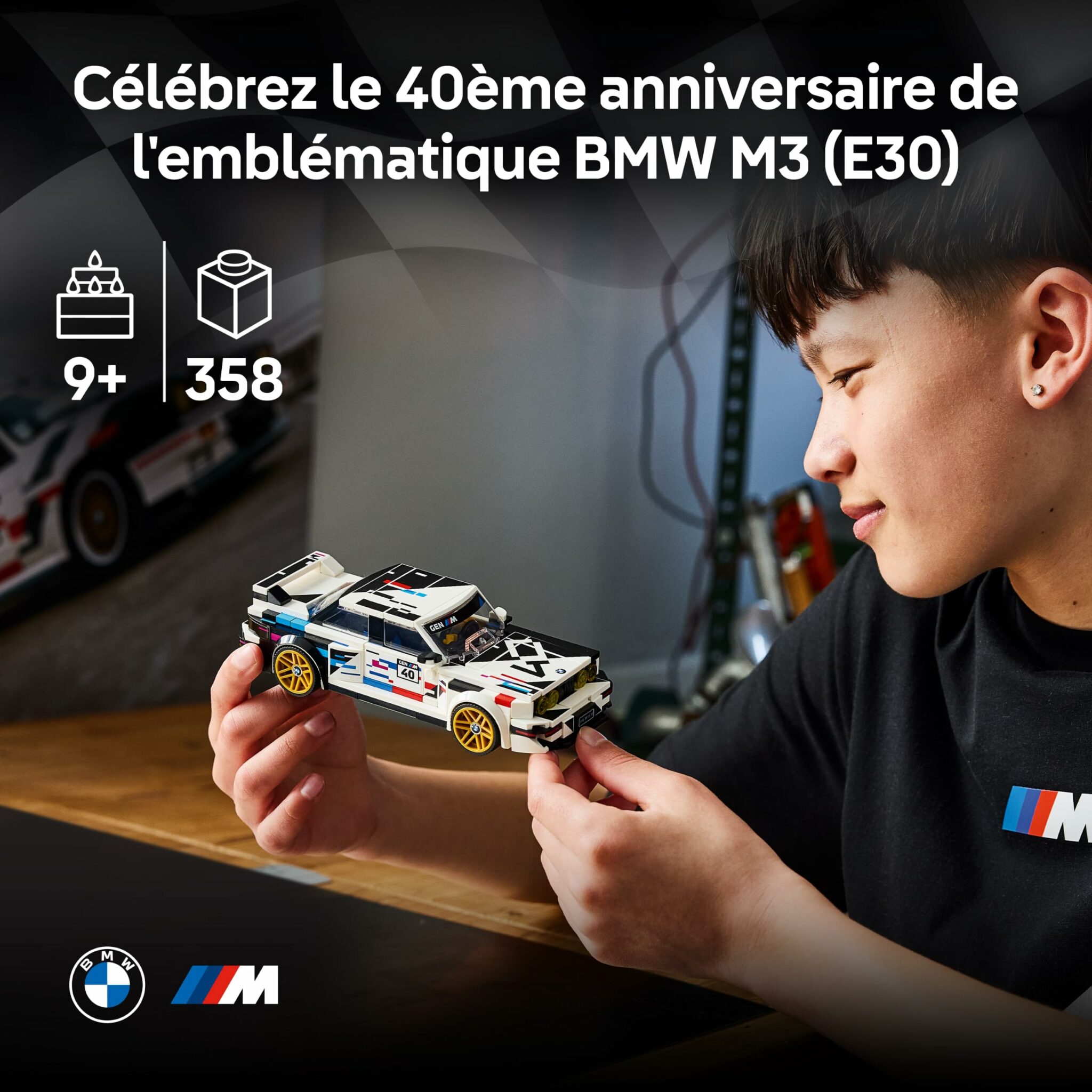 Maquette de voiture LEGO BMW M3 E30 Speed Champions en plastique – vue 3