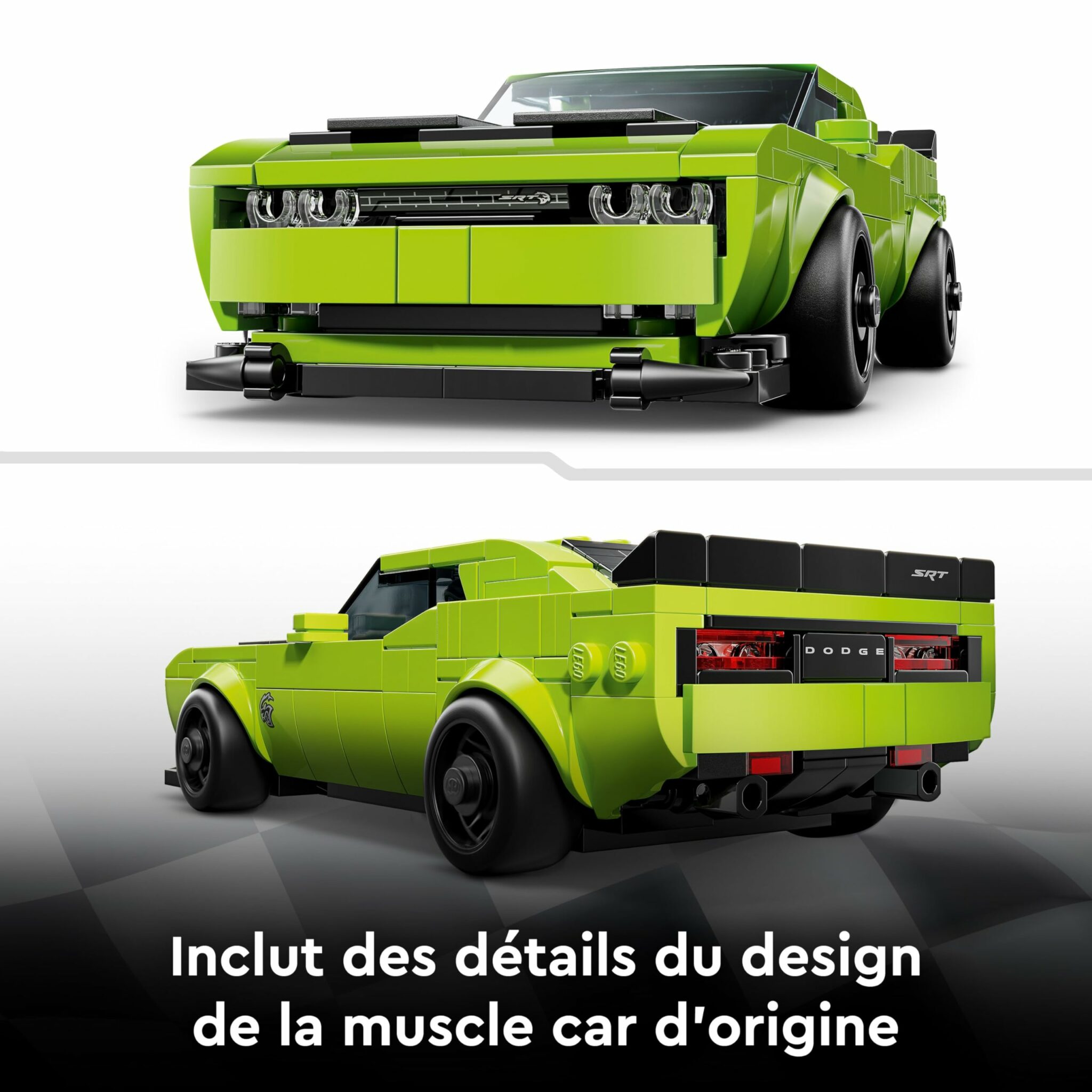Maquette LEGO Dodge Challenger SRT Hellcat de couleur multicolore – vue 3