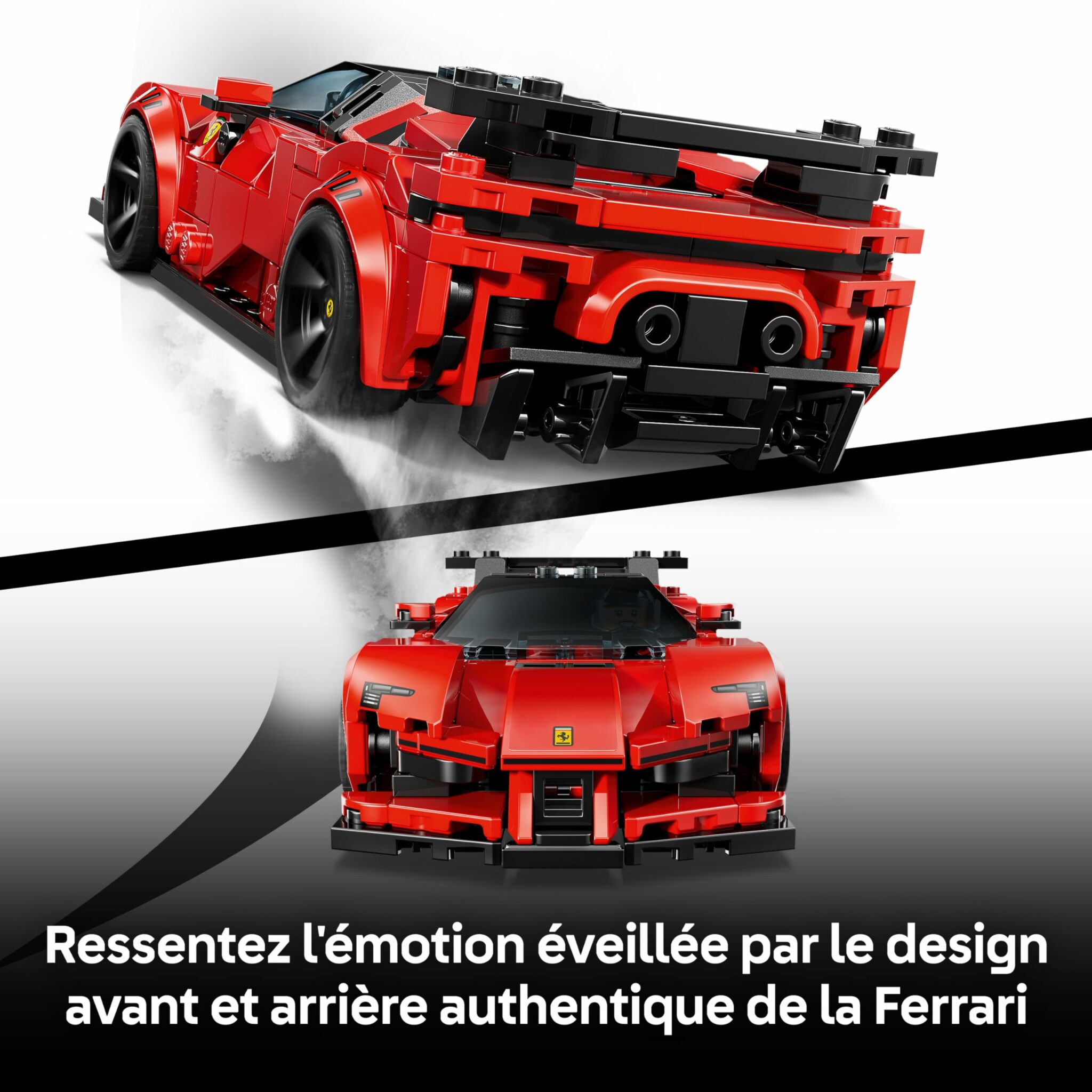 Maquette à construire LEGO Ferrari SF90 XX Stradale rouge exposée – vue 3