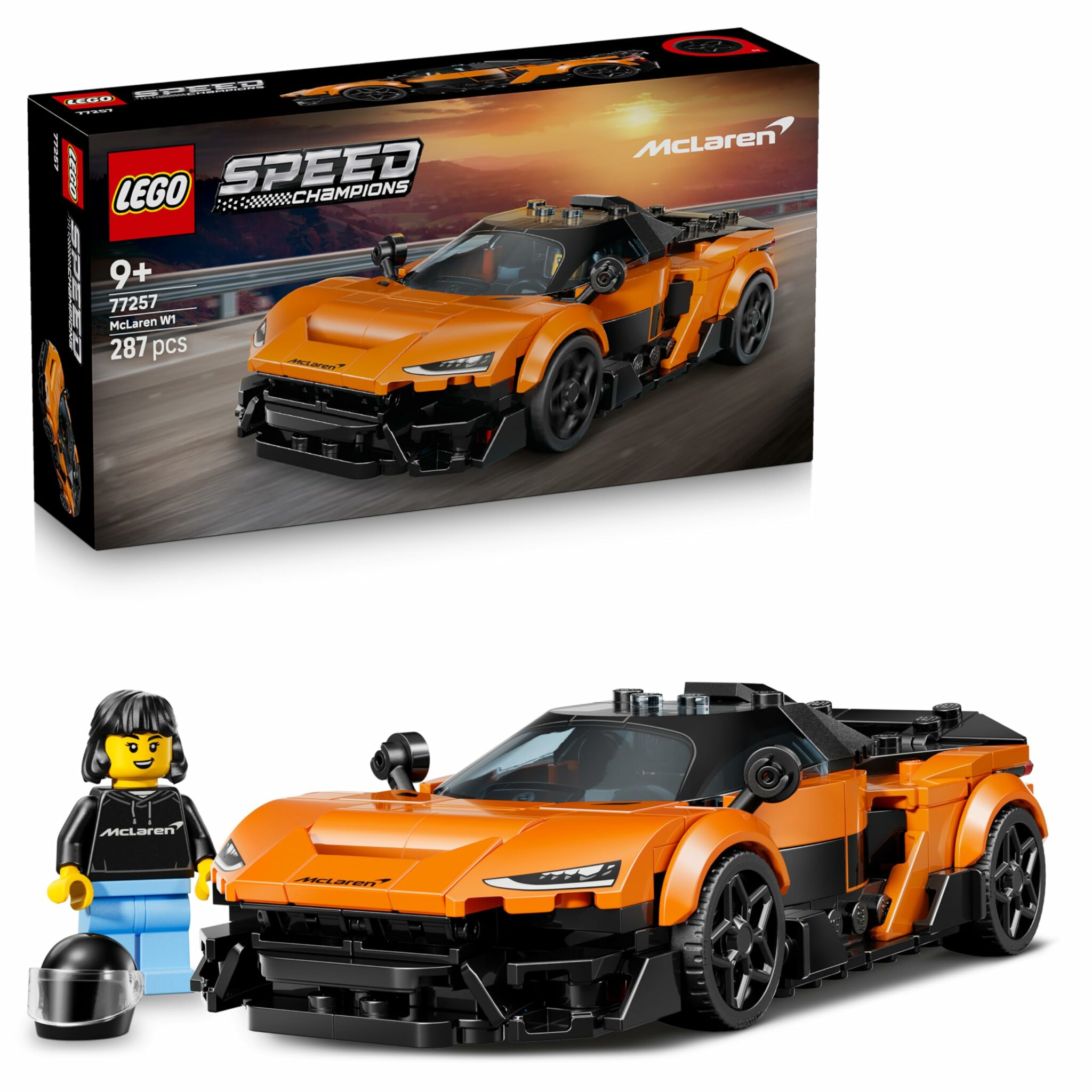 Maquette de voiture de course orange LEGO McLaren W1 Speed Champions
