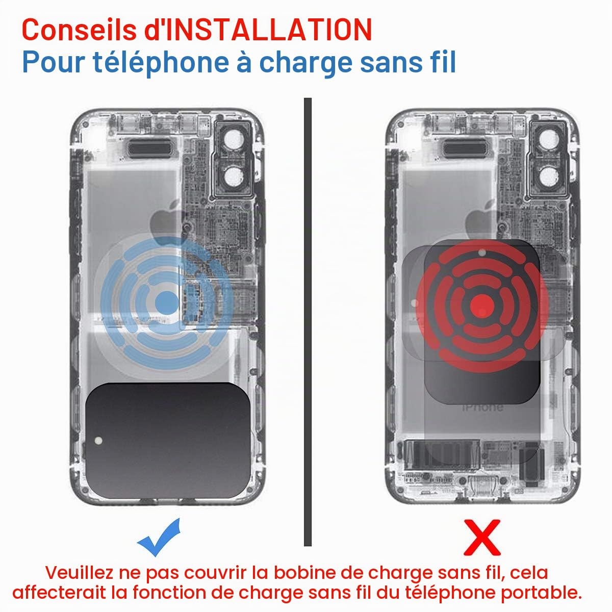 Plaque métallique support magnétique Yianerm fine pour smartphone de voiture – vue 5