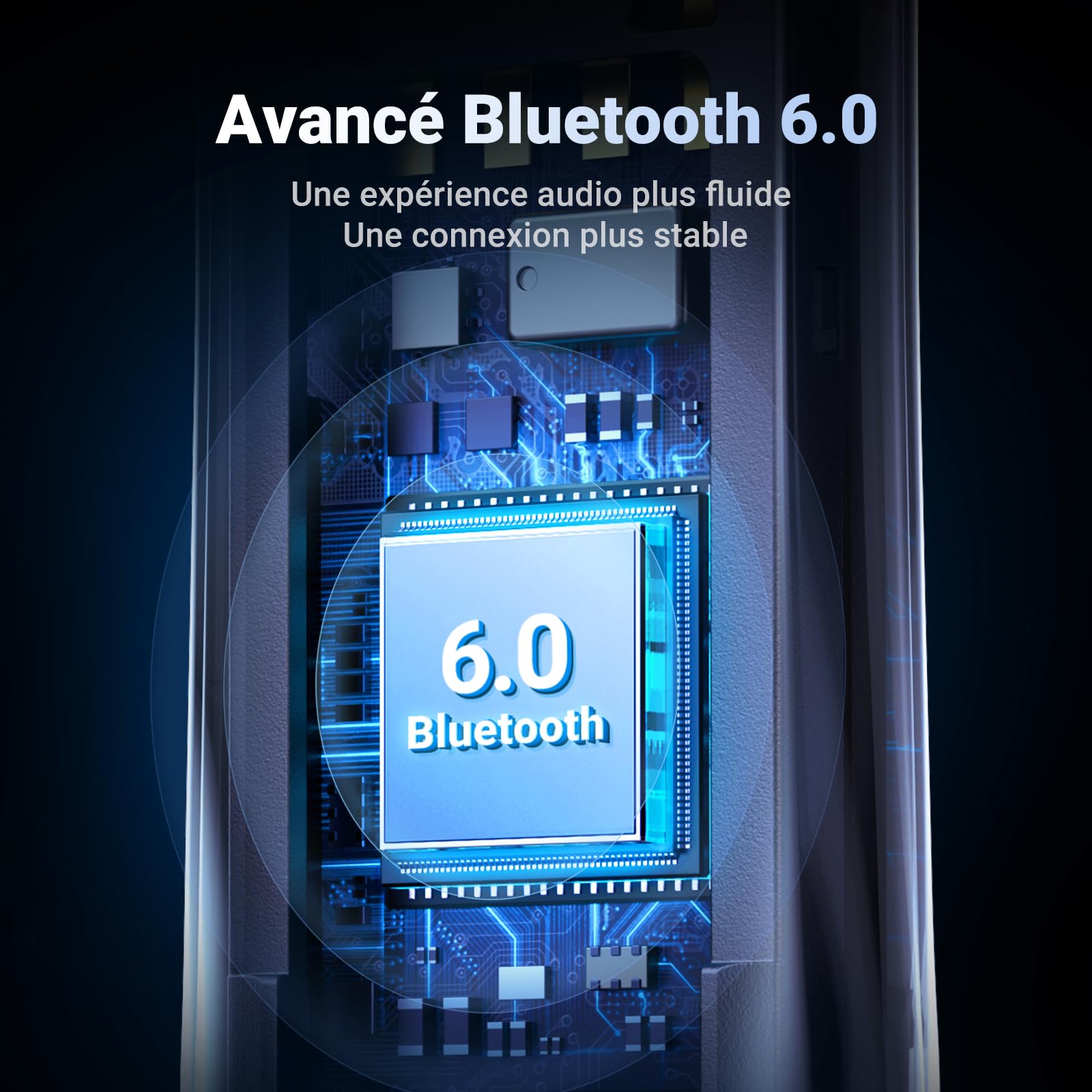 Adaptateur et récepteur bluetooth voiture UGREEN gris foncé – vue 2