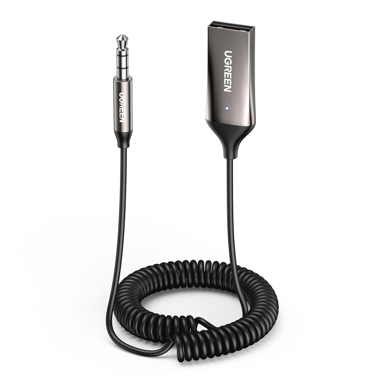 Adaptateur et récepteur bluetooth voiture UGREEN gris foncé