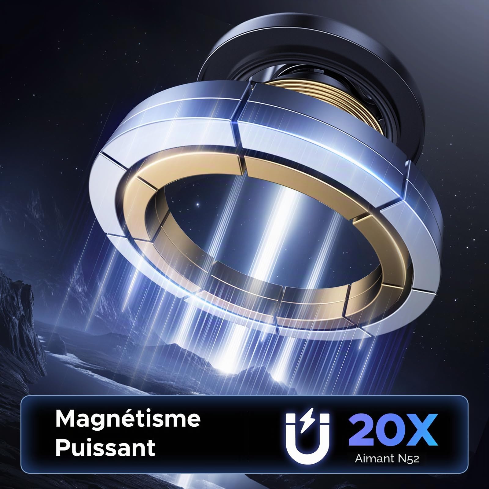 Support téléphone voiture MagSafe UGREEN fixé sur la grille d'aération – vue 2