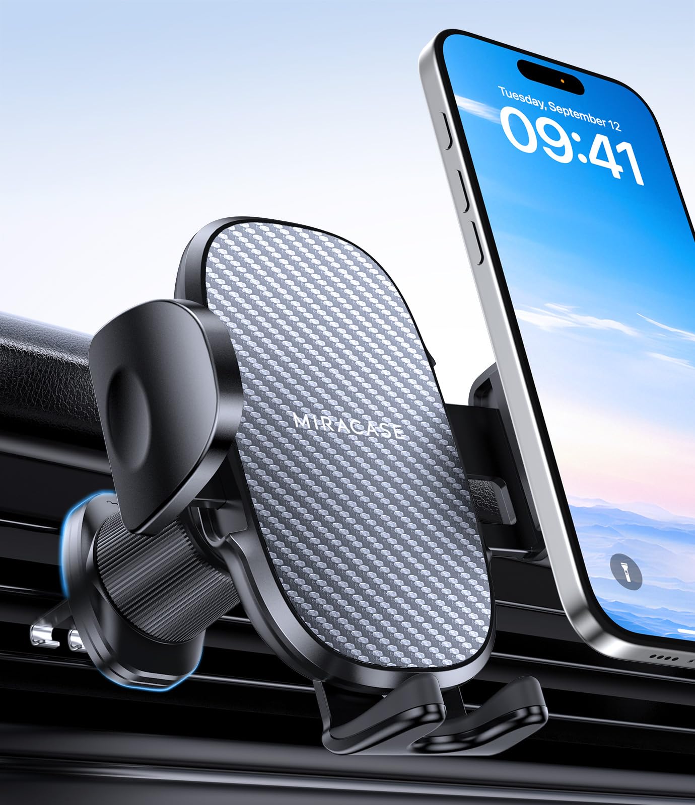 Support téléphone voiture Miracase avec fixation sur grille de ventilation