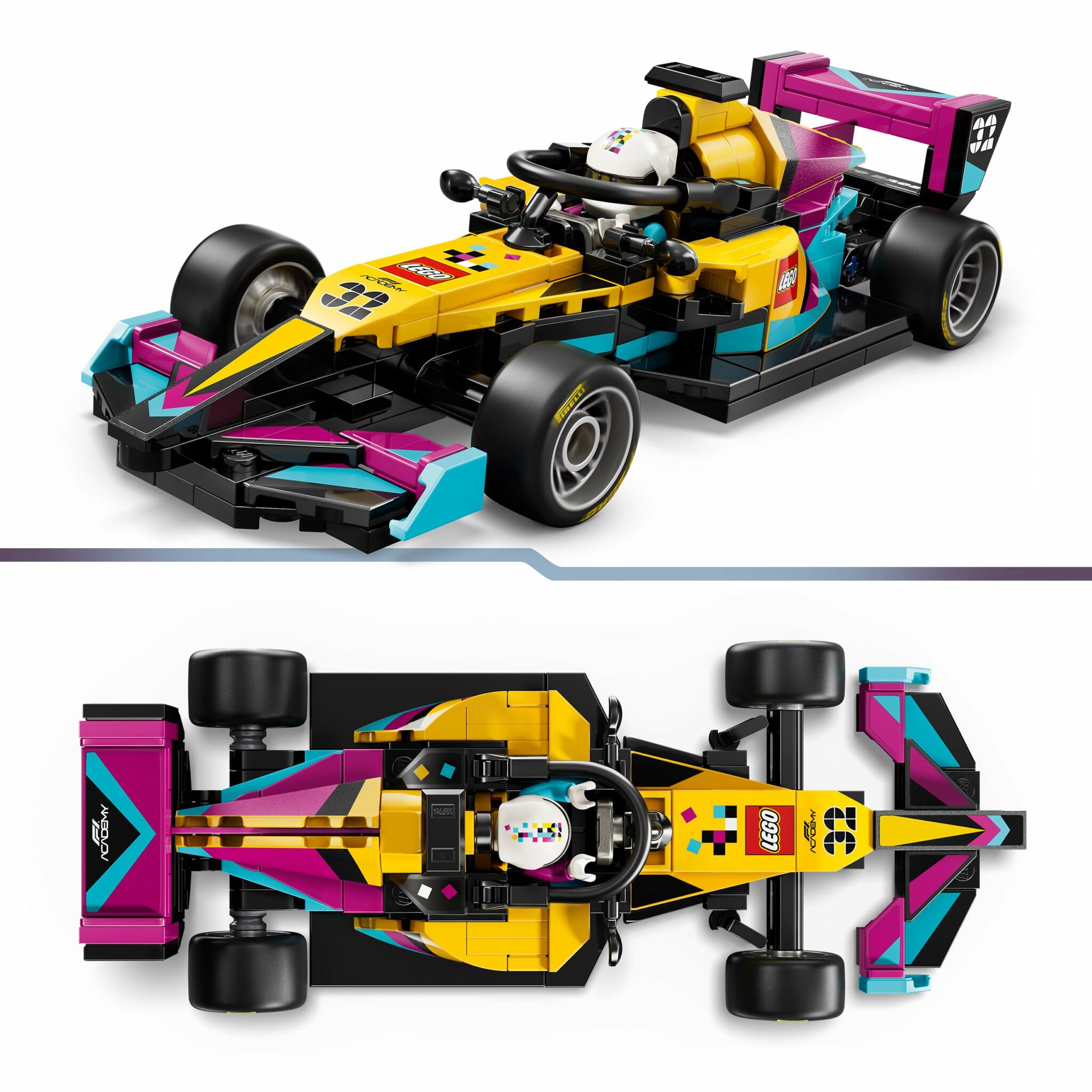 Voiture LEGO F1 Academy Speed Champions 77258 avec figurine de pilote – vue 3