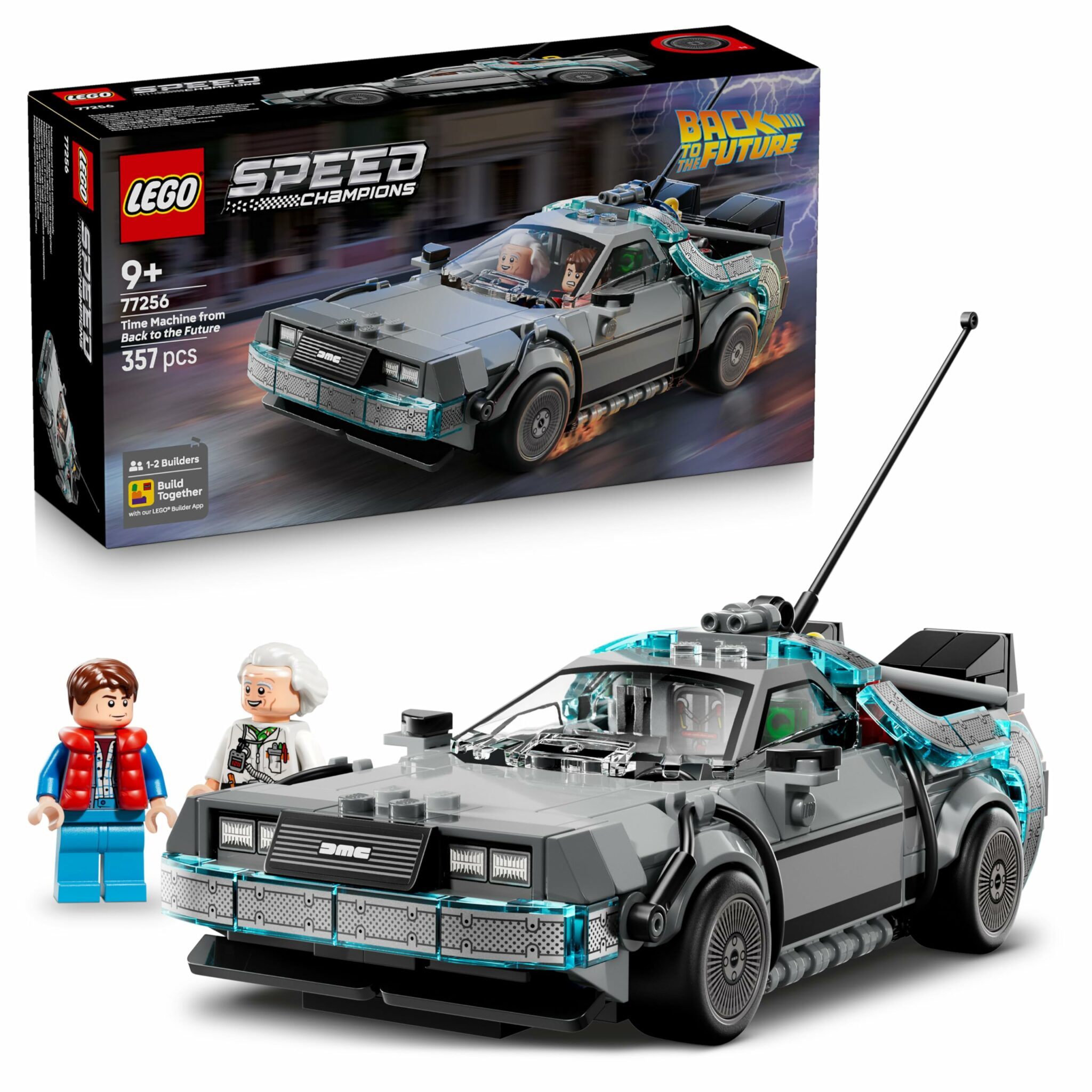 Maquette de voiture LEGO Retour vers le futur avec figurines Doc et Marty