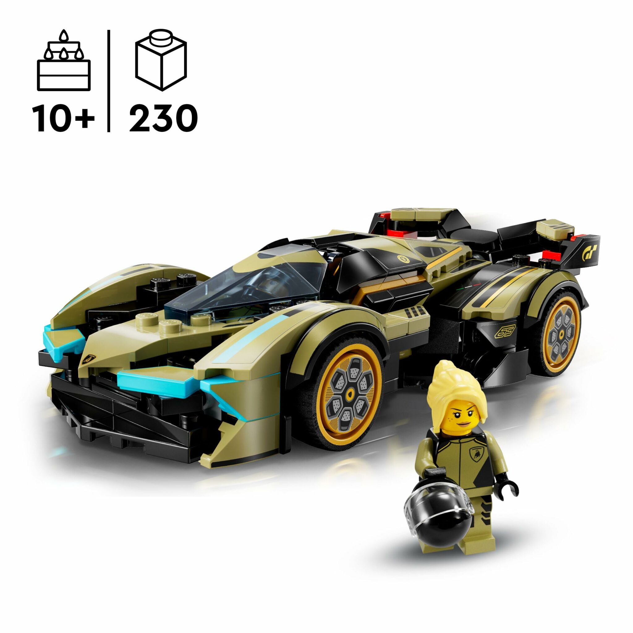 Voiture LEGO Speed Champions Lamborghini Lambo V12 Vision GT montée – vue 2