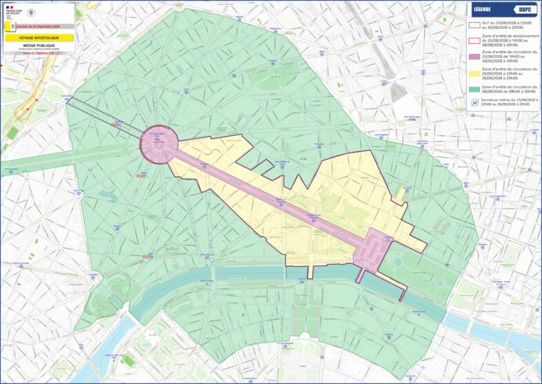 Visite du Pape Léon XIV Paris messe Concorde Notre-Dame cartes